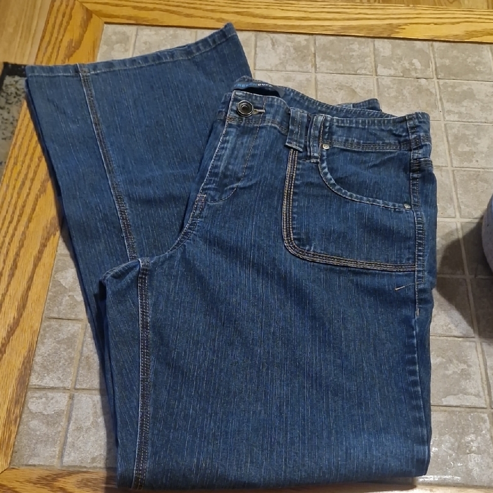 NWOT French Cuff Blue Straight Jeans Classic Denim 12
